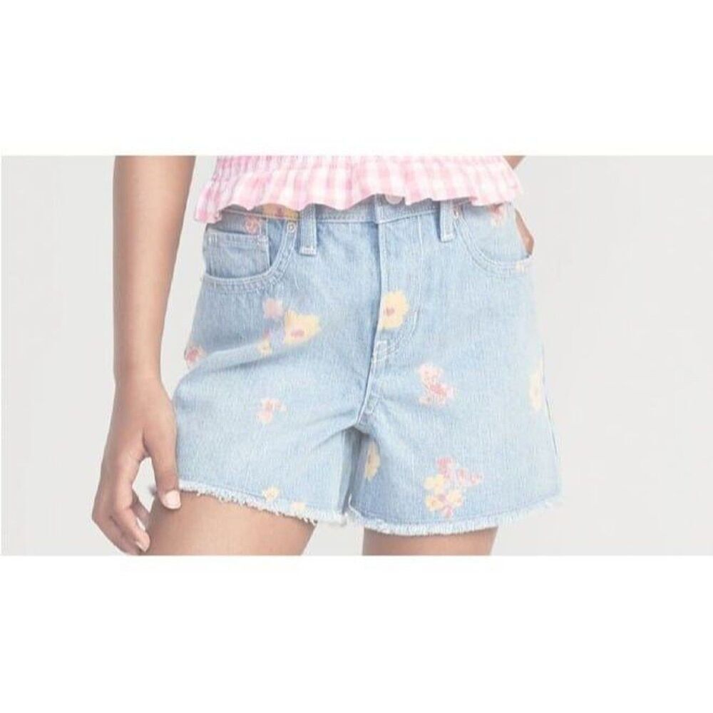 Old Navy Big Girls High-Rise Floral Denim Shorts Size 14